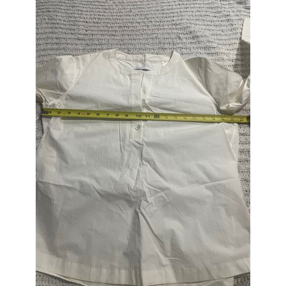 BLDWN Kai Long Sleeve 100% Cotton Blouse Top Women Medium 26W0121002 Optic White - Picture 4 of 8